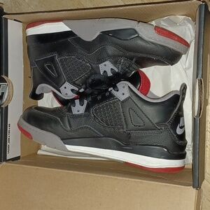 Air Jordan 4 Retro "Bred Reimagined"  Sneakers Preschool Size 1